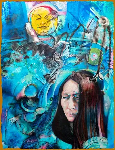 Flash-Ball sur la Lune – Encre sur papier épais au grain torchon